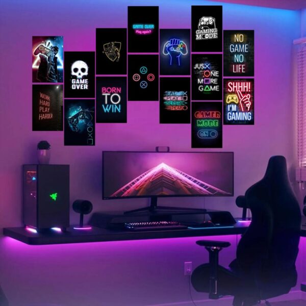 40 Pcs Gaming Wall Stickers - Creative Self-Adhesive Home Decor