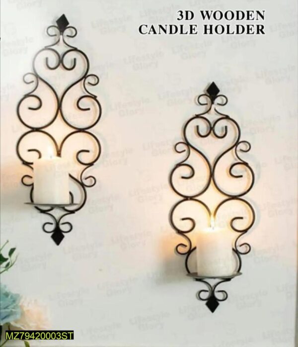 2 Pcs Candle Holder Wall Decoration Set - Image 2