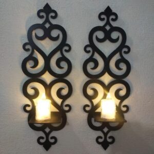 2 Pcs Candle Holder Wall Decoration Set