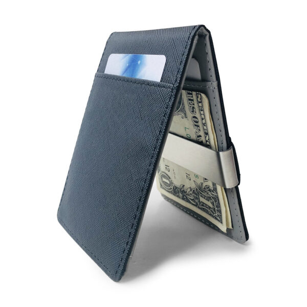 Korean Style Hot Saffiano Short Men's Gold Clip Stainless Steel Wallet Men's Credit Card ID Bag European and American Men's Bag - Image 9