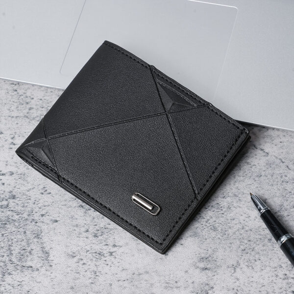 New Men's Wallet Men's Short Multi-Card Stylish Casual Wallet Men's Youth Thin Three-fold Cross Soft Wallet - Image 2