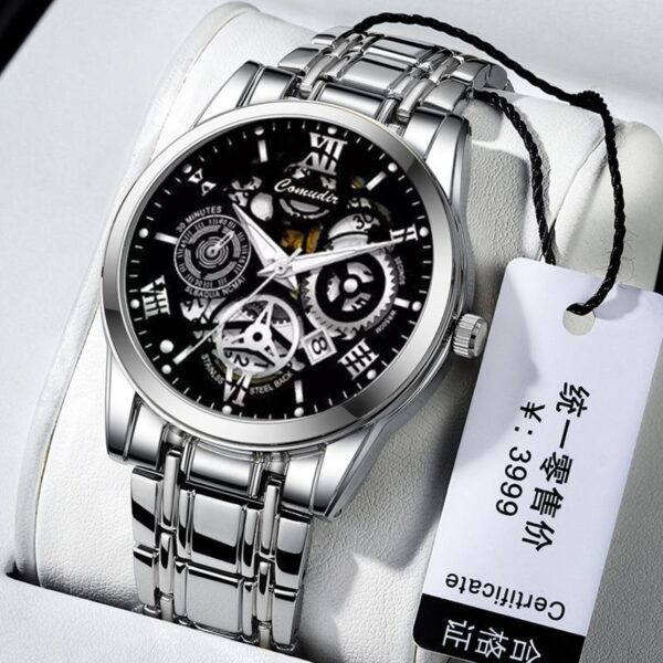 Cross-border foreign trade hollow men's watches men's waterproof luminous calendar AliExpress shrimp skin shake sound fast hand a generation of hair - Image 6
