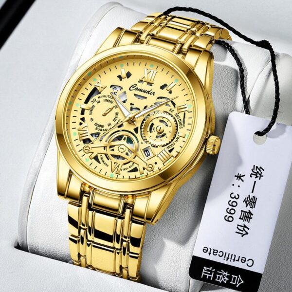 Cross-border foreign trade hollow men's watches men's waterproof luminous calendar AliExpress shrimp skin shake sound fast hand a generation of hair - Image 7