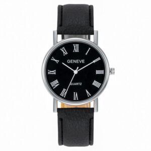 New Cross-border Korean Fashion Men's Alloy Watch Blue Light Colorful Roman Literal Belt Casual Men's Watch