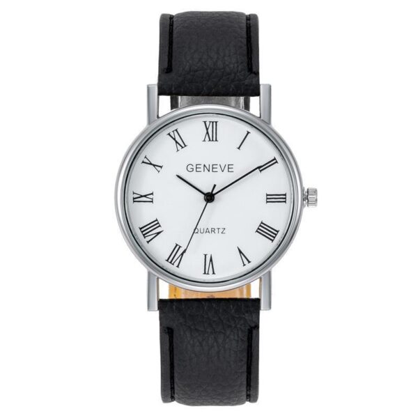 New Cross-border Korean Fashion Men's Alloy Watch Blue Light Colorful Roman Literal Belt Casual Men's Watch - Image 4