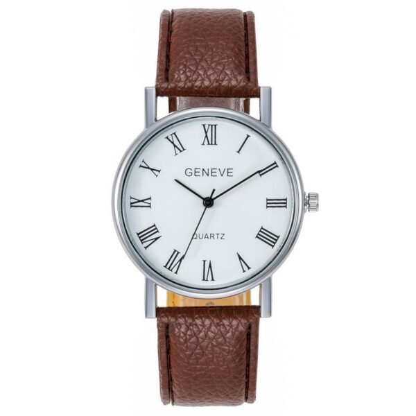 New Cross-border Korean Fashion Men's Alloy Watch Blue Light Colorful Roman Literal Belt Casual Men's Watch - Image 6