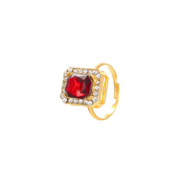 Europe and the United States cross-border explosions ruby jewelry three-piece set earrings ring necklace combination fashion factory wholesale - Image 3
