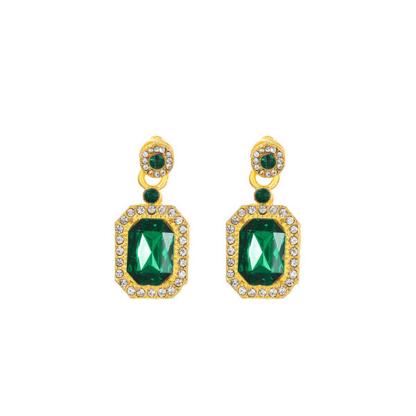 Europe and the United States cross-border explosions ruby jewelry three-piece set earrings ring necklace combination fashion factory wholesale - Image 4