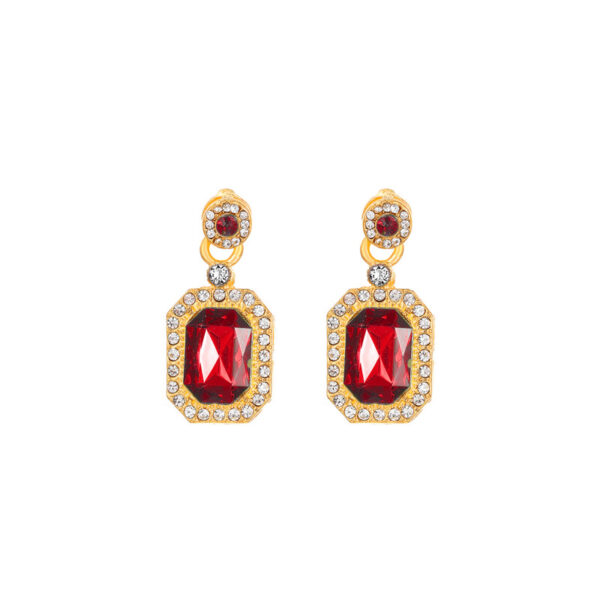 Europe and the United States cross-border explosions ruby jewelry three-piece set earrings ring necklace combination fashion factory wholesale - Image 5