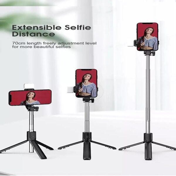 Selfie Stick With LED Light Mini Tripod Stand - Image 3