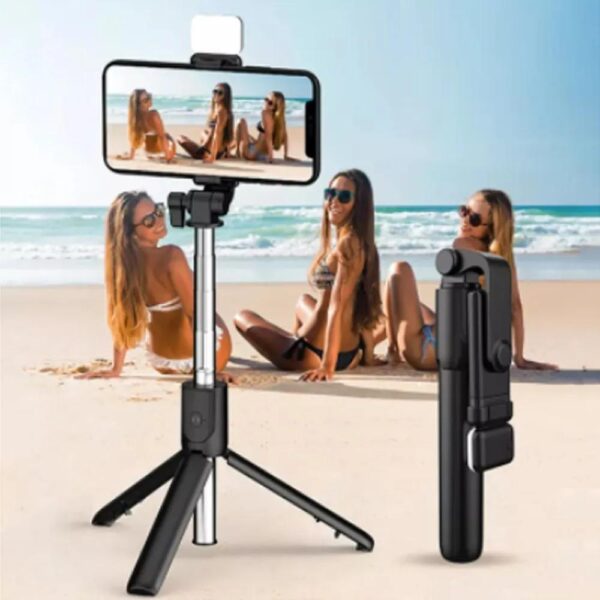 Selfie Stick With LED Light Mini Tripod Stand - Image 9