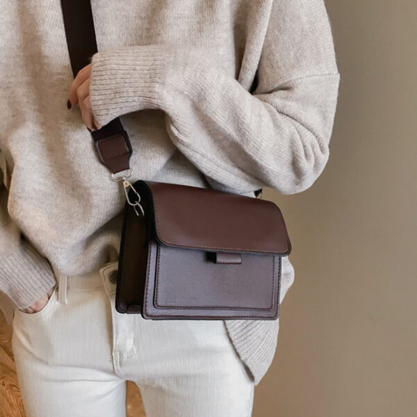 New Small Bag Women's 2025 Spring New Trendy ins All-match Wide Shoulder Strap Small Square Bag Retro Shoulder Crossbody Bag - Image 16