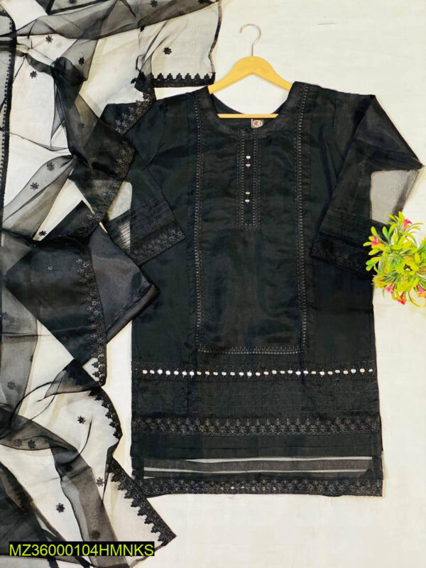 Organza 3Pcs Women,s Stitched Suit - Image 2