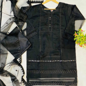 Organza 3Pcs Women,s Stitched Suit