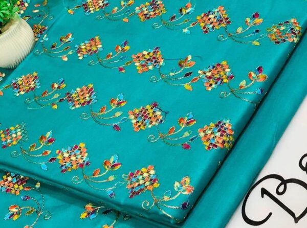 2 pcs Women’s Unstitched Embroidered Suit - Image 3