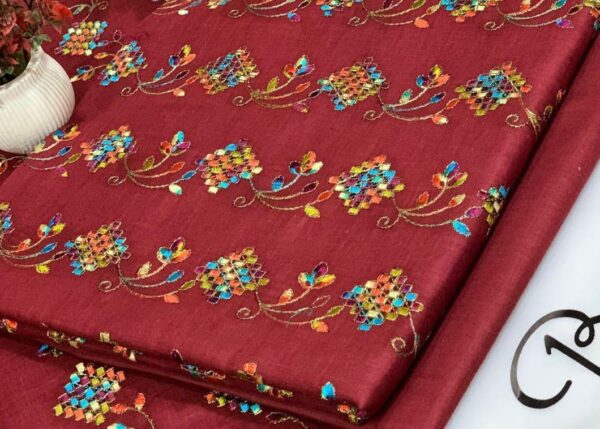 2 pcs Women's Unstitched Embroidered Suit - Image 2