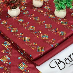 2 pcs Women's Unstitched Embroidered Suit