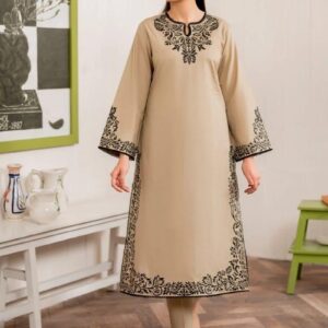 2Pcs Women,s Unstitched Embroidered Suit