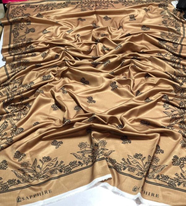 3 Pcs Women,s Unsitiched Embroidered Suit - Image 4