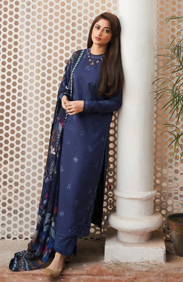 3 Pcs Women,s Unsitiched Embroidered Suit