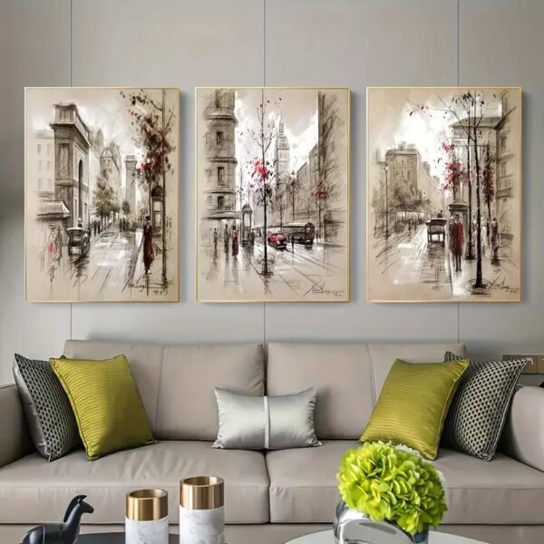 Stunning 3 Pcs Abstract Art Wall Art & Paintings For Vibrant Home Decor - Image 4