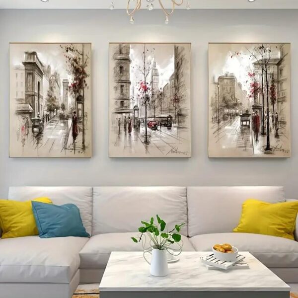 Stunning 3 Pcs Abstract Art Wall Art & Paintings For Vibrant Home Decor - Image 7