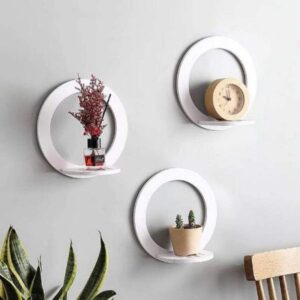 4 Pcs Stylish White MDF Wood Shelves For Modern Home Decor