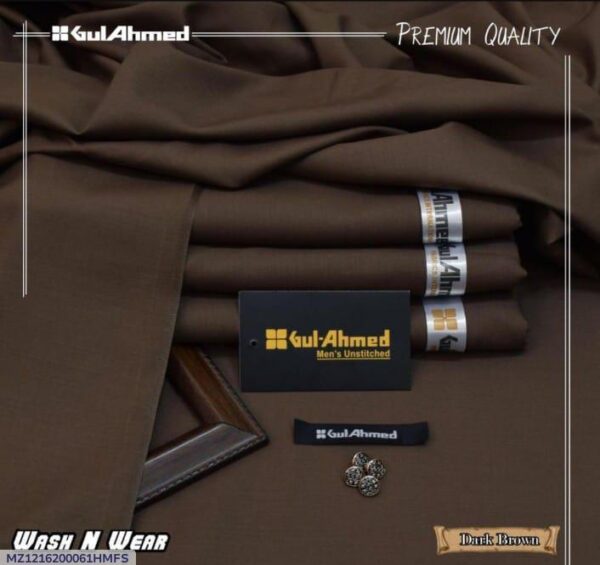 Men’s Unstitched Wool And Wear Plain Suit - Image 2