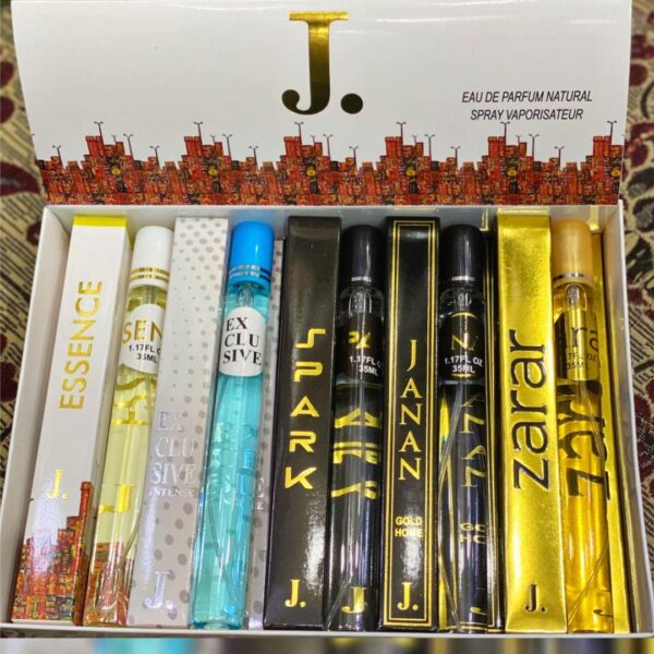 J. Pen Long Lasting Fragrance Pocket Perfume Set -5 Pcs Unisex Black Liquid Perfume - Image 3