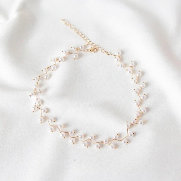 Modern Pearl Stone Gold Plated Choker Set - 3 Pcs Elegance - Image 4