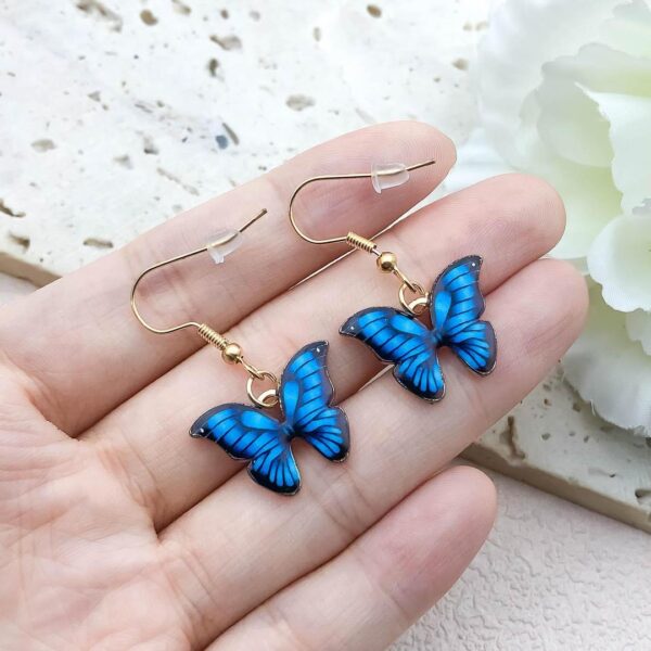 Butterfly Hanging Gold Plated Artificial Set - 3 Pcs Unique Design for Women - Image 3