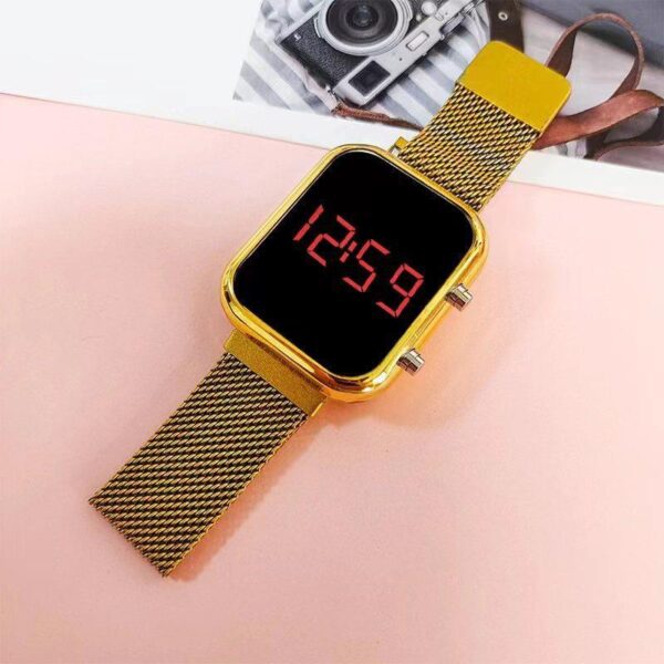Factory wholesale cross-border trade creative mesh with outdoor sports electronic watch fashion student LED electronic watch - Image 3