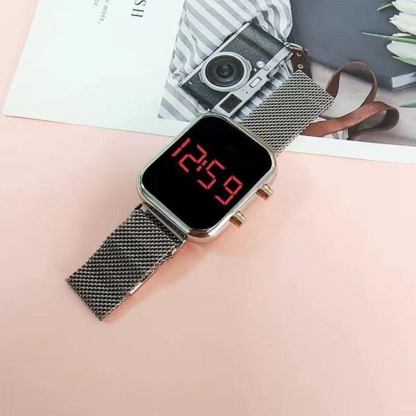 Factory wholesale cross-border trade creative mesh with outdoor sports electronic watch fashion student LED electronic watch - Image 6