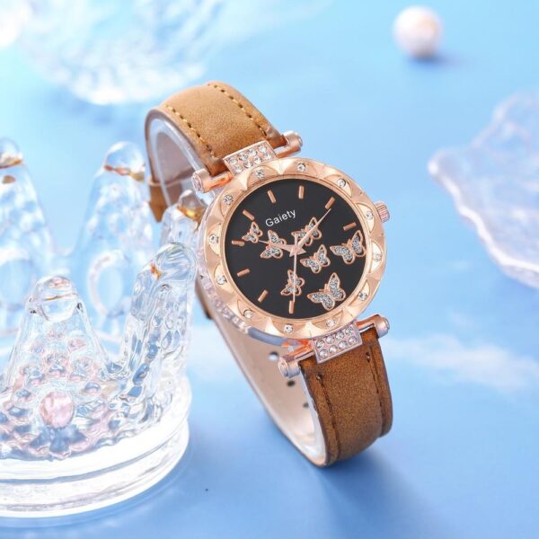 New TikTok Popular Women's Watch Fashion Personality Simple Watch Butterfly Digital Belt Watch suit - Image 3