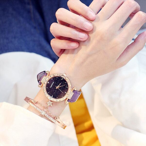 Internet Celebrity TikTok Star Watch Women's Fashion Trend Korean Style Simple Casual Women's Watch Student Two-Piece Gift Watch - Image 8