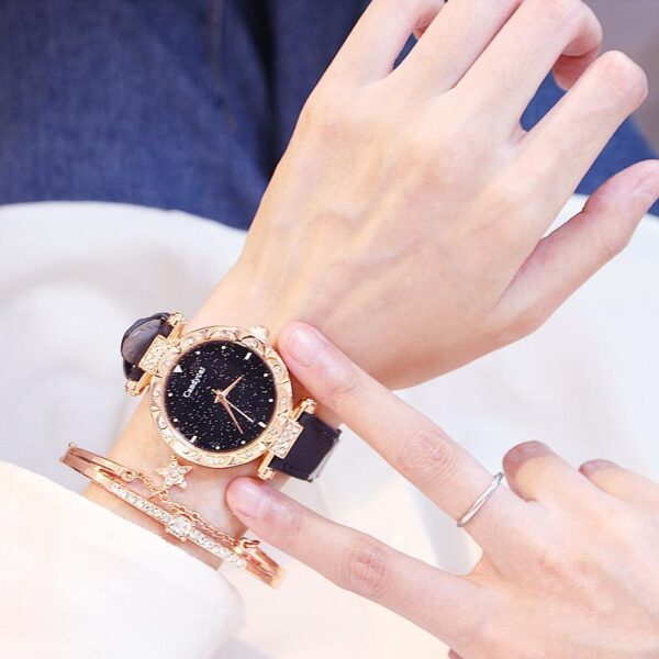 Internet Celebrity TikTok Star Watch Women's Fashion Trend Korean Style Simple Casual Women's Watch Student Two-Piece Gift Watch - Image 7
