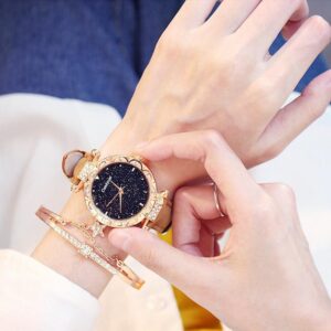 Internet Celebrity TikTok Star Watch Women's Fashion Trend Korean Style Simple Casual Women's Watch Student Two-Piece Gift Watch