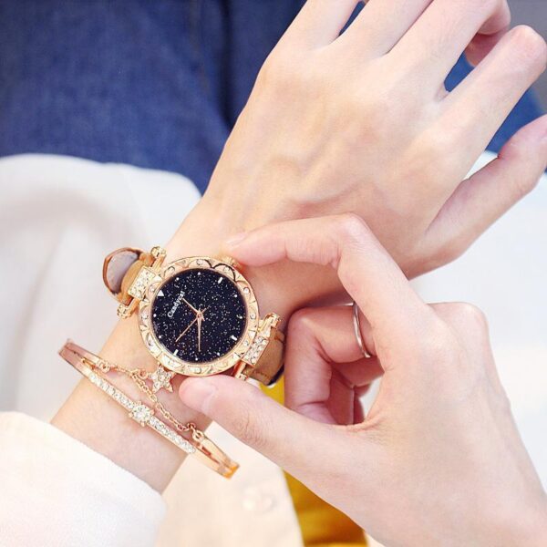Internet Celebrity TikTok Star Watch Women's Fashion Trend Korean Style Simple Casual Women's Watch Student Two-Piece Gift Watch