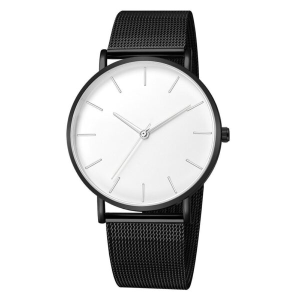Hot Selling Men's Dial Fashionable Simple No LOGO Watch Mesh Band Quartz Student wristwatch Timer - Image 3