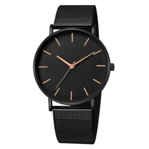 Hot Selling Men's Dial Fashionable Simple No LOGO Watch Mesh Band Quartz Student wristwatch Timer