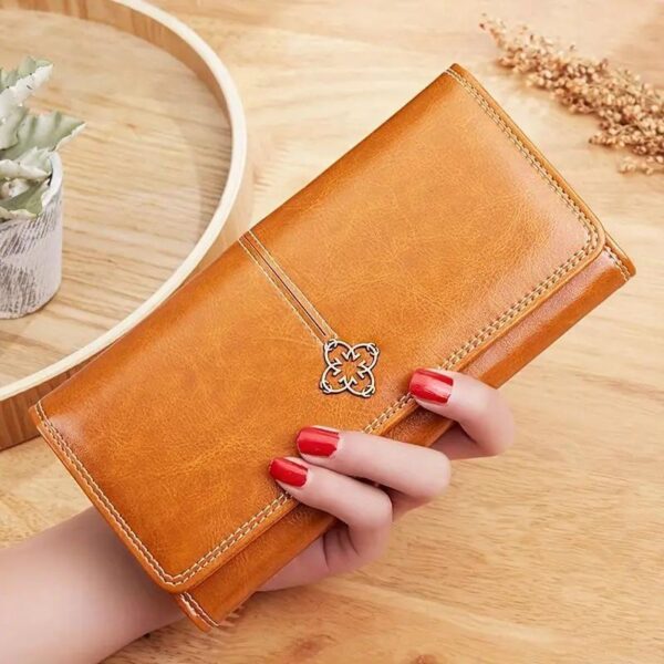 Cross-border Wallet Ins Women's High-end Long Wallet Women's High-end Retro Zipper Large Capacity Women's Coin Purse - Image 3