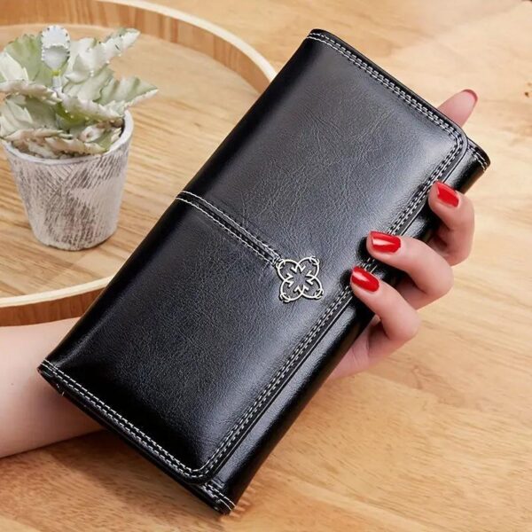 Cross-border Wallet Ins Women's High-end Long Wallet Women's High-end Retro Zipper Large Capacity Women's Coin Purse - Image 4