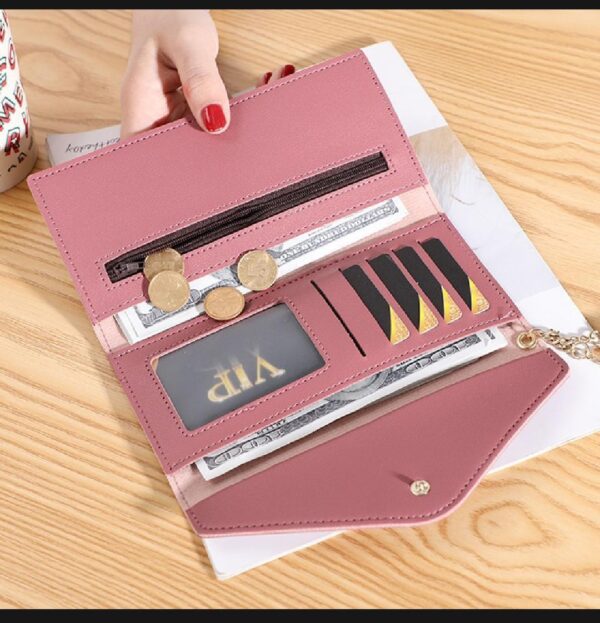 Stylish Girl's PU Leather Frame Clutch - 1 Pc in Pink - Image 3