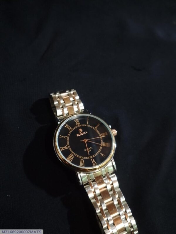 Men's Round Multicolor Stainless Steel Chain  Strap Watch - 1 Pc - Image 2