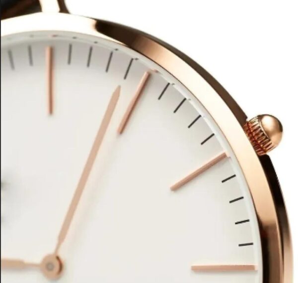 Men's Brown Leather Quartz Watch - Water Resistant (1 Pc) - Image 3
